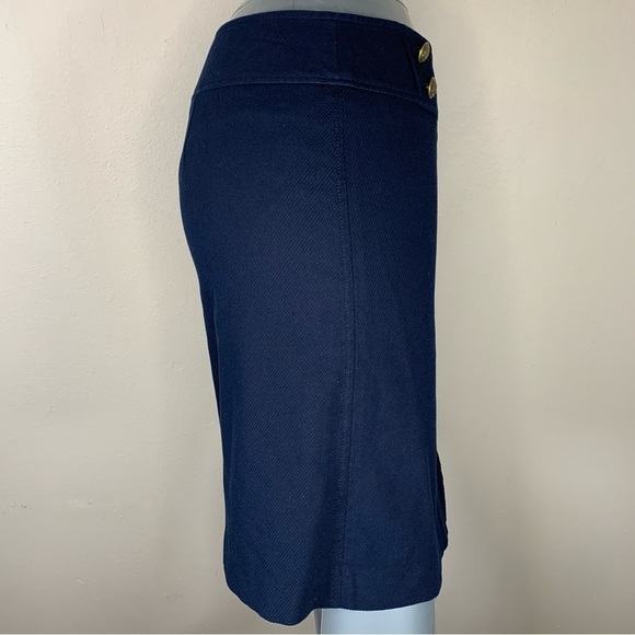 Size 6 Petite Talbots Blue Nautical Sailor Pencil Skirts Stretch Stretch Pinup - Picture 6 of 8